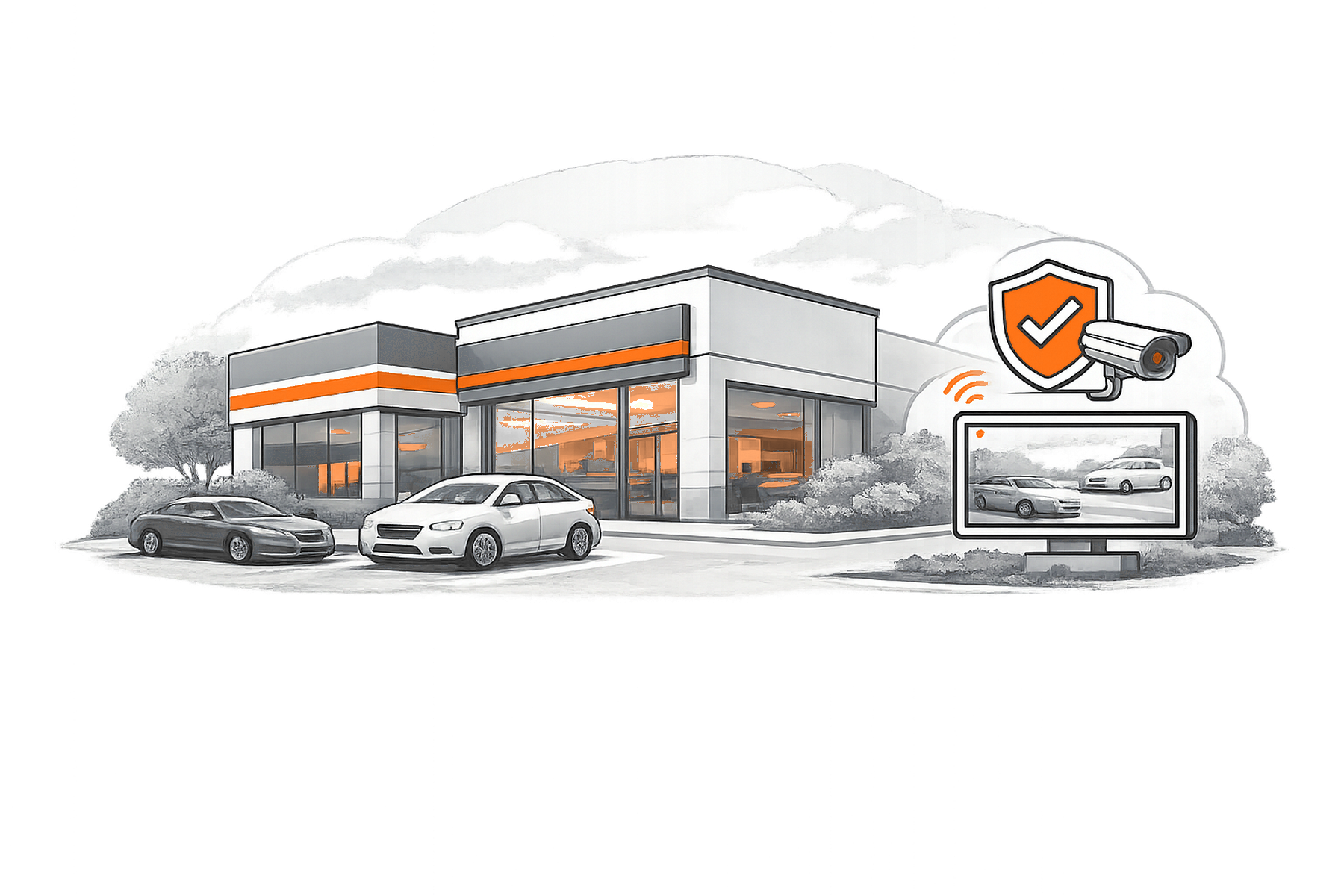 Auto Dealership Security overview illustration