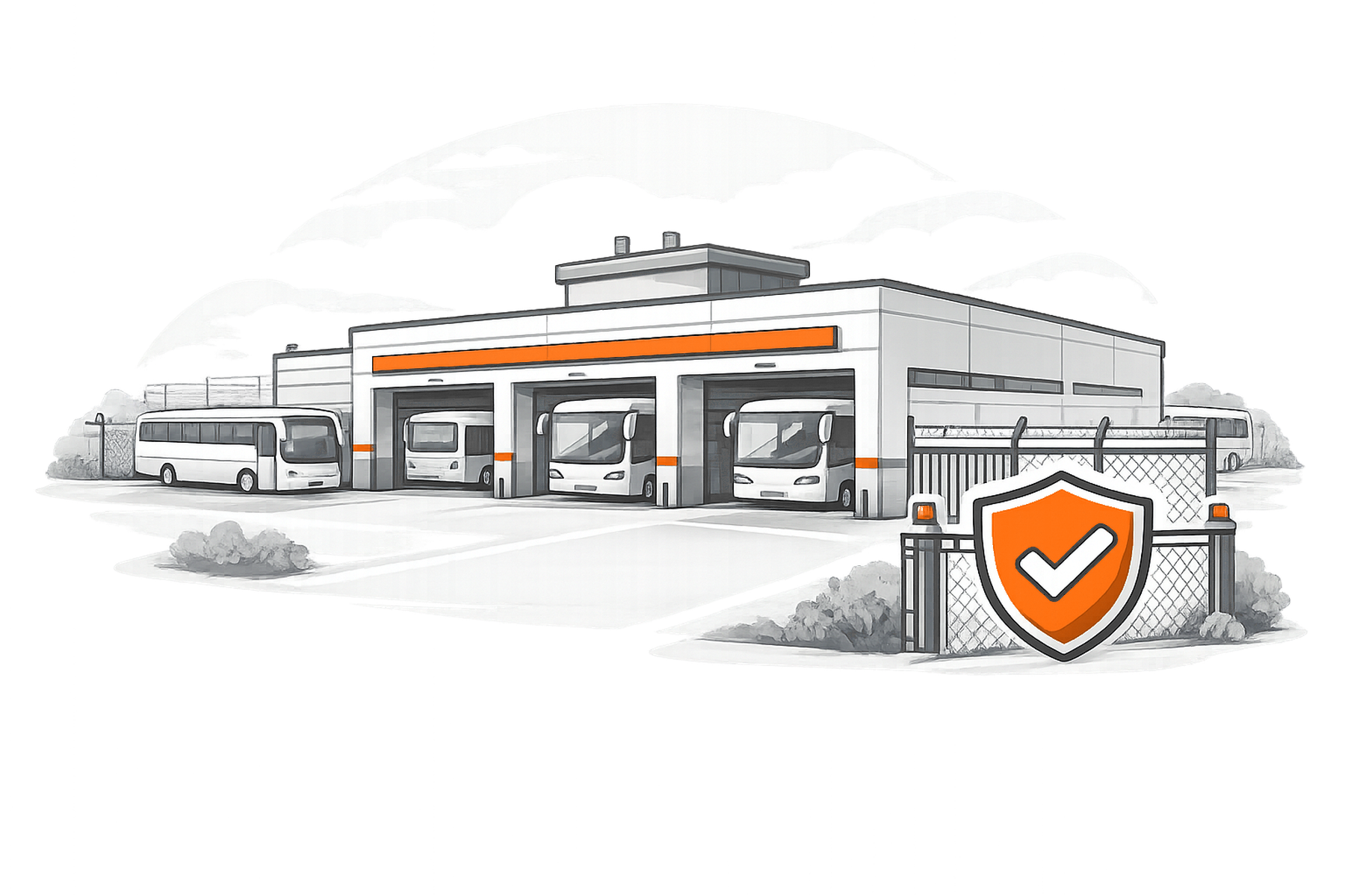 Bus Depot Security overview illustration