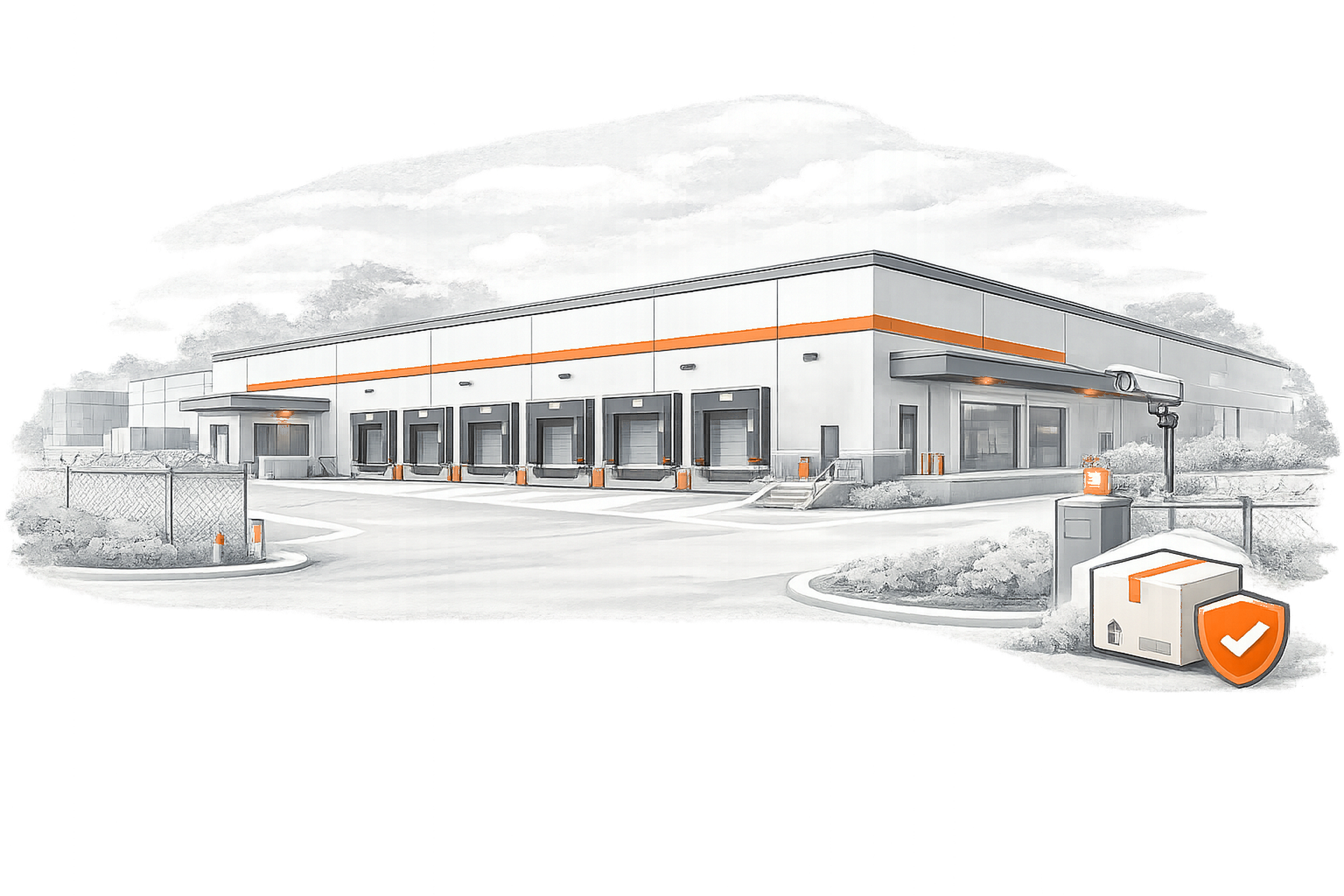 Distribution Center Security overview illustration