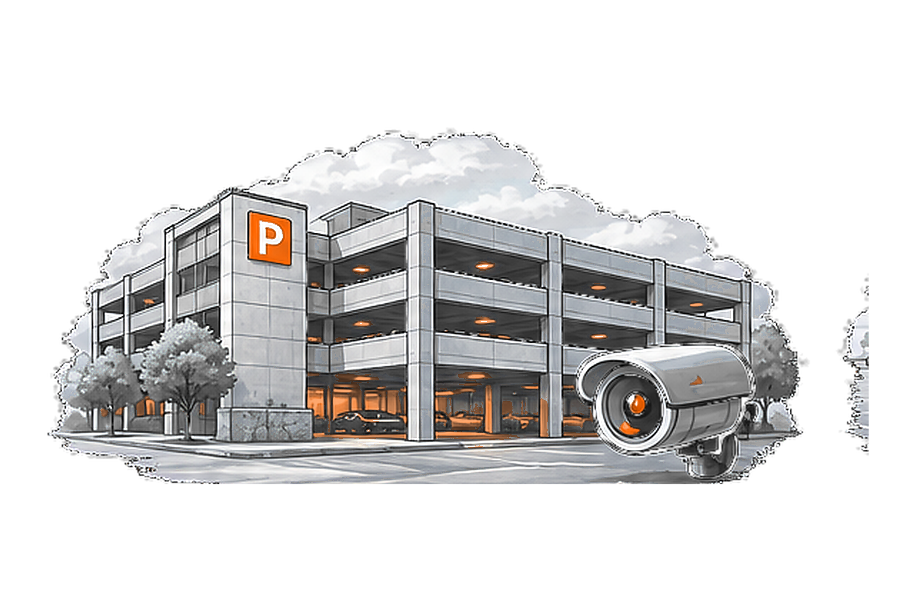 Parking Garage Security overview illustration