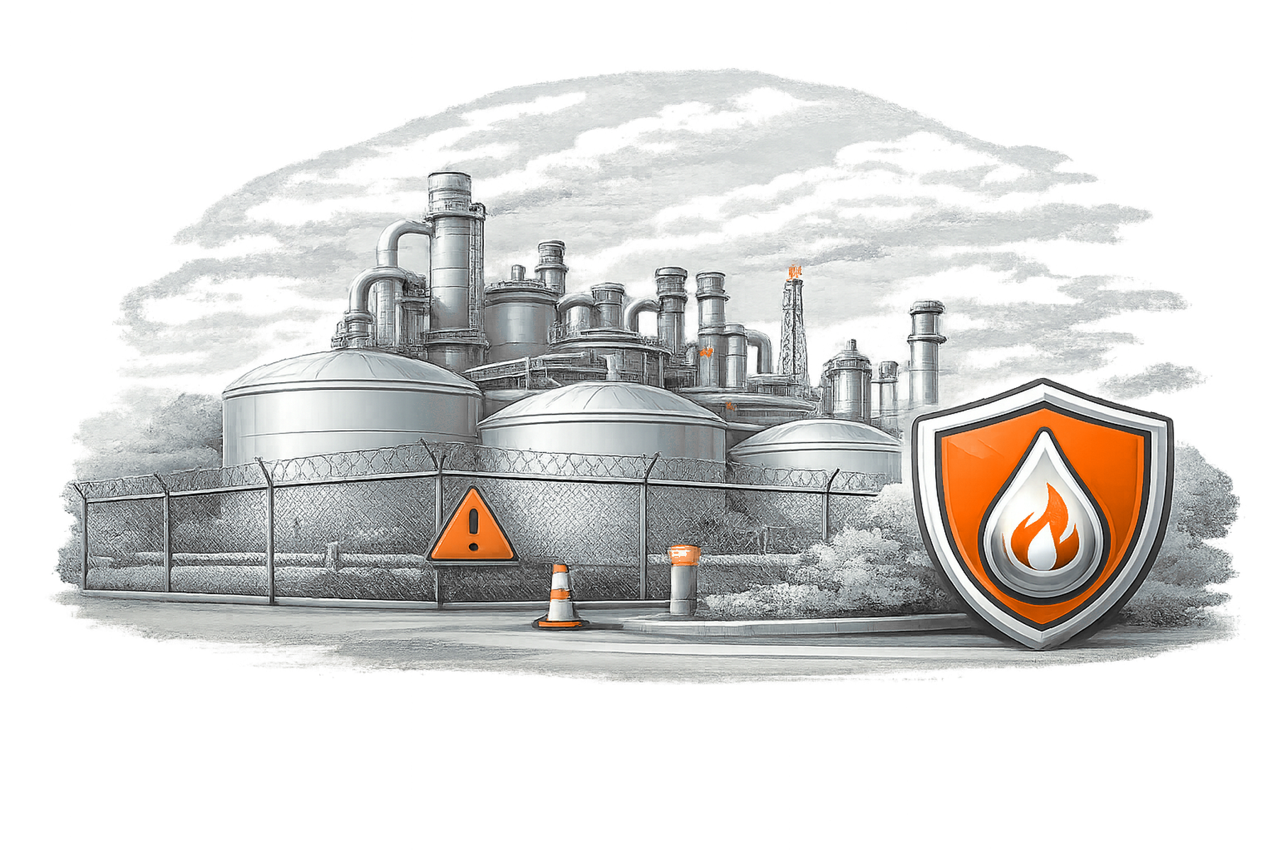 Petrochemical Facility Security overview illustration