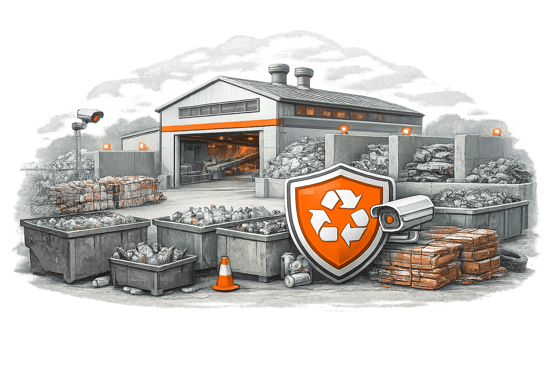 Recycling Facility Security overview illustration