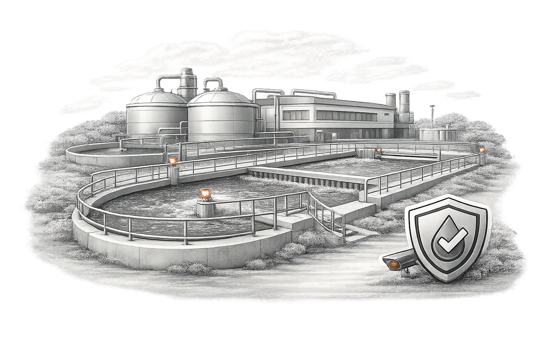 Wastewater Treatment Plant Security overview illustration